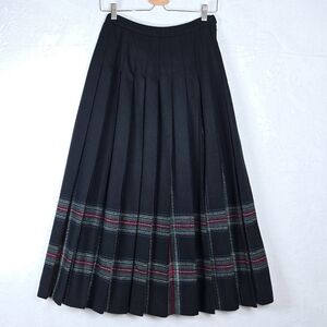 Vintage Pendleton Tartan Plaid Wool Pleated Midi Skirt Academia Preppy Sz.6